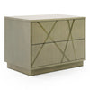 Nixa Modern Wide Birch + Brushed Bronze Nightstand