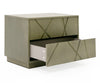 Nixa Modern Wide Birch + Brushed Bronze Nightstand