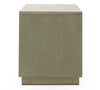 Nixa Modern Wide Birch + Brushed Bronze Nightstand