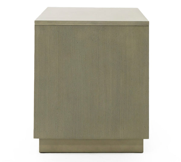 Nixa Modern Wide Birch + Brushed Bronze Nightstand