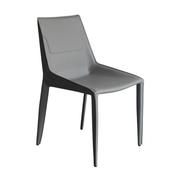 Modrest Halo Modern Light Grey Saddle Leather Dining Chair Set Of Two Model VGYF-DC1113-LTGR-DC