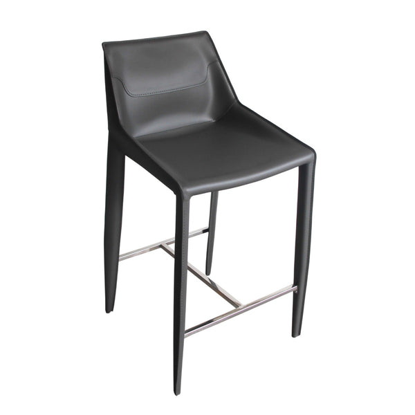Halo Modern Grey Saddle Leather Counter Stool