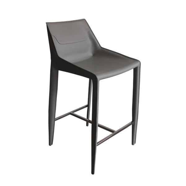 Modrest Halo Modern Light Grey Saddle Leather Counter Stool Model VGYF-BS1113-LTGR-CS