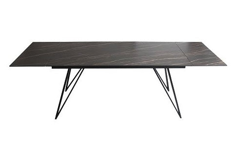 Modrest Bobby Modern Black Ceramic Extendable Dining Table Model VGYF-DT8936-BLK-DT