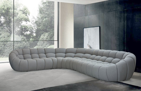 Divani Casa Yolonda Modern Light Grey Curved Sectional Sofa Model VGEV-2126B-LGRY-SECT