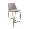 Modrest Brent Contemporary Light Grey Fabric & Brass Counter StoolModel VGGA-6602CH-C-LG-CST