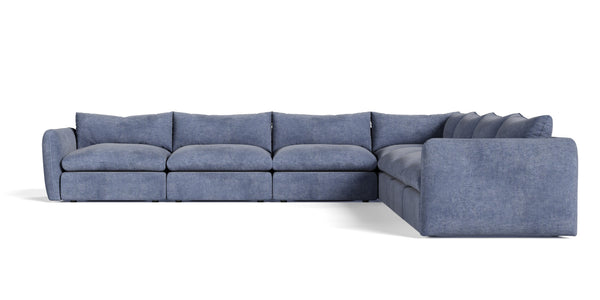 Divani Casa Kinsey Modern Blue Fabric Modular Sectional Sofa 7 Piece Sectional Model VGKK-KF.8035-MOD-NAVY-7-Piece Sectional