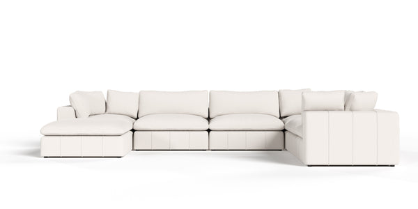 Divani Casa Vicki Modern Off White Fabric Modular Sectional 7 Piece Sectional Model VGKV-KF.8033-MOD-IVORY-7-Piece Sectional
