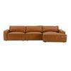 Modrest Cambria Modern Raf Cognac Leather Sectional Sofa Model VGKK-KF1123-SECT-RAF