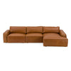 Modrest Cambria Modern Raf Cognac Leather Sectional Sofa Model VGKK-KF1123-SECT-RAF