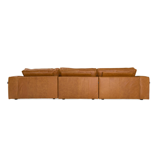 Modrest Cambria Modern Raf Cognac Leather Sectional Sofa Model VGKK-KF1123-SECT-RAF