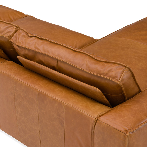 Modrest Cambria Modern Raf Cognac Leather Sectional Sofa Model VGKK-KF1123-SECT-RAF