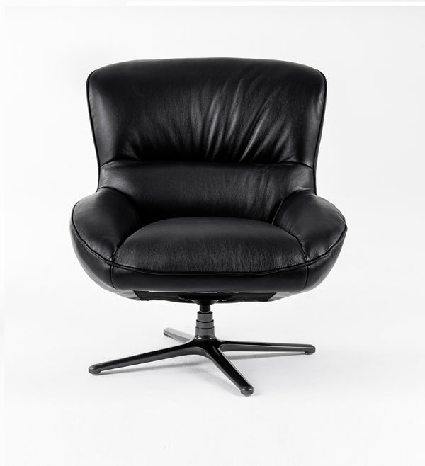 Modrest Theo Modern Black Leather Accent Chair Model VGKK-KFA1099-BLK-CH