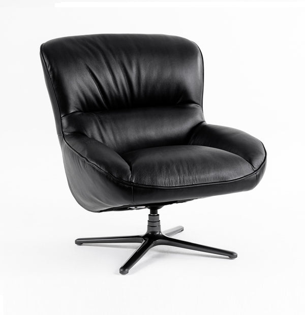 Modrest Theo Modern Black Leather Accent Chair Model VGKK-KFA1099-BLK-CH