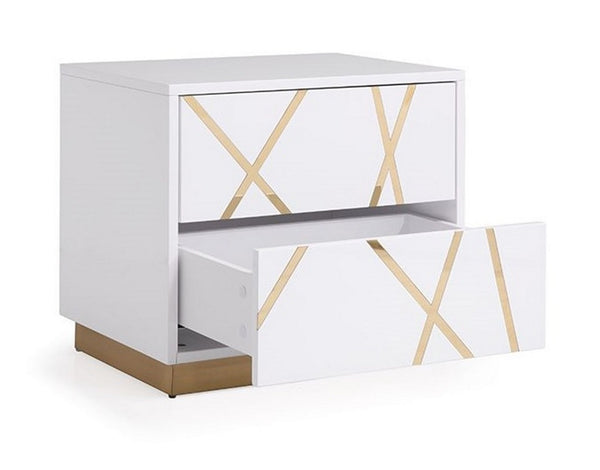Modrest Nixa Modern White & Gold Bedroom Set Model VGVC-BD1909-SET-WHT