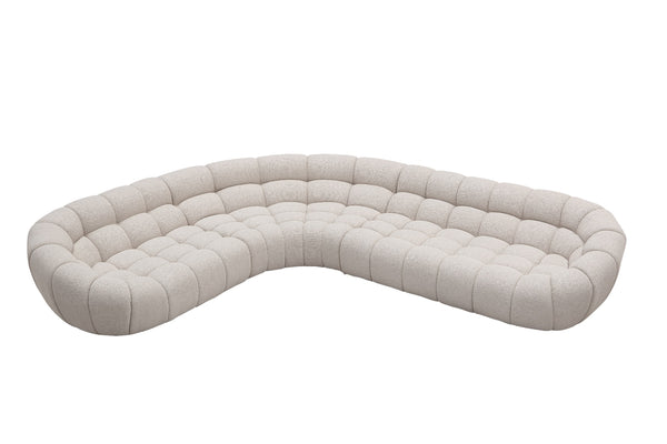 Divani Casa Yolonda Modern Beige Curved Sectional Sofa Model VGEV-2126B-LGB-SECT