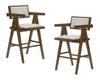 Modrest Fern Modern Walnut And Beige Counter Stool Set Of 2 Model VGMA-MI-1116-BC-WB