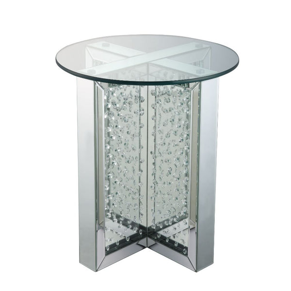 ACME Nysa Mirrored & Faux Crystals End Table Model 80217