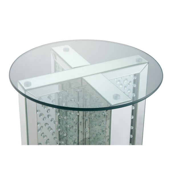 ACME Nysa Mirrored & Faux Crystals End Table Model 80217