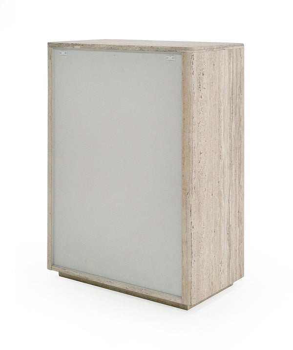 Nova Domus Roma Modern Faux Travertine & Gold Chest Model VGAN-ROMA-CHEST