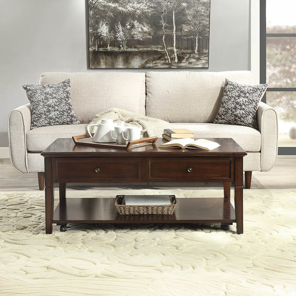 ACME Malachi Walnut Coffee Table with Lift Top Model 80254