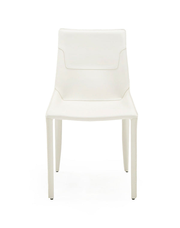Modrest Halo Modern Ivory Saddle Leather Dining Chair Set Of 2 Model VGYF-DC1113-I