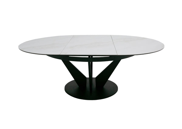 Modrest Alberta Modern Black And White Ceramic Extendable 59" | 86 5" Oval Dining Table Model VGYF-DT8951-BLK-DT