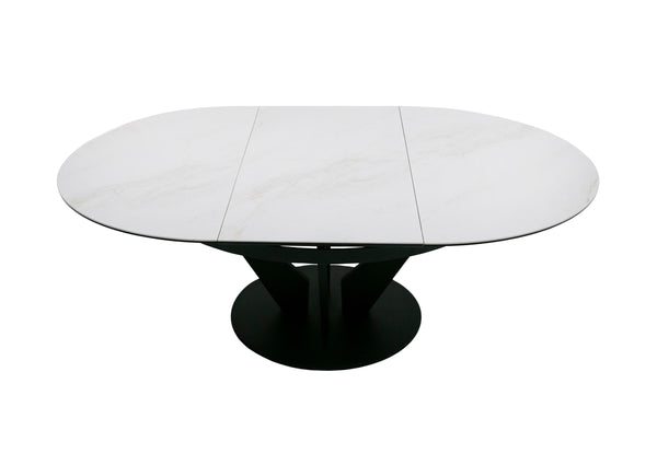 Modrest Alberta Modern Black And White Ceramic Extendable 59" | 86 5" Oval Dining Table Model VGYF-DT8951-BLK-DT