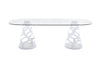 Modrest Lilly Modern White And 15Mm Glass Rectangular Dining Table Model VGNS-GD8800B-15-W