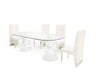 Modrest Lilly Modern White And 15Mm Glass Rectangular Dining Table Model VGNS-GD8800B-15-W