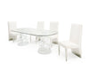Modrest Lilly Modern White And 15Mm Glass Rectangular Dining Table Model VGNS-GD8800B-15-W