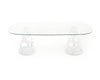 Modrest Lilly Modern White And 15Mm Glass Rectangular Dining Table Model VGNS-GD8800B-15-W