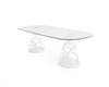 Modrest Lilly Modern White And 15Mm Glass Rectangular Dining Table Model VGNS-GD8800B-15-W