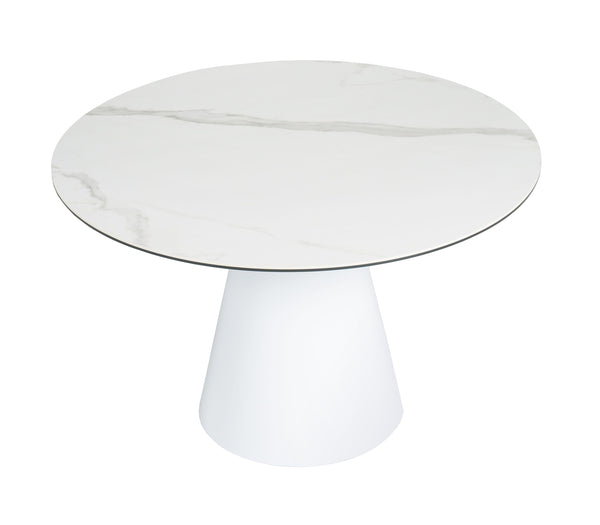 Edith Modern Round White Ceramic Dining Table