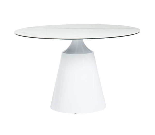 Edith Modern Round White Ceramic Dining Table