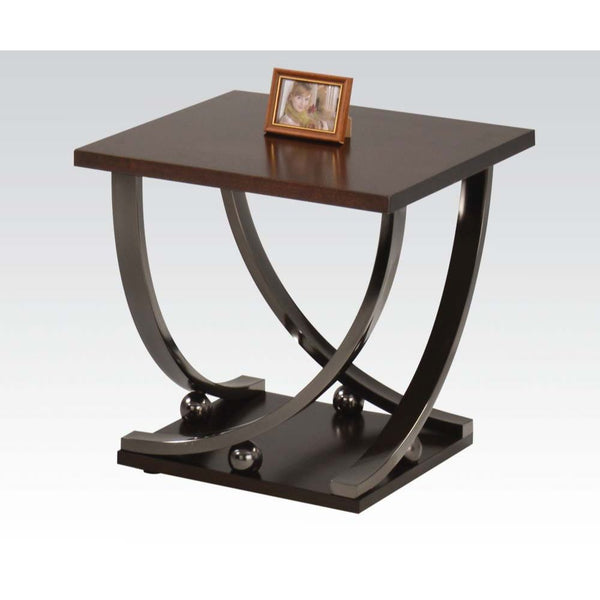 ACME Isiah Black Nickel End Table Model 80357
