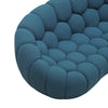 Yolonda Modern Curved Dark Teal Fabric Loveseat