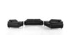 Divani Casa Grange Modern Black Leather Sofa Set Model VGBNS-2116-SET-BLK