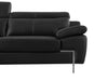 Divani Casa Grange Modern Black Leather Sofa Set Model VGBNS-2116-SET-BLK