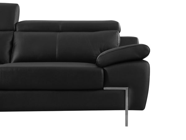 Divani Casa Grange Modern Black Leather Sofa Set Model VGBNS-2116-SET-BLK