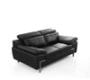 Divani Casa Grange Modern Black Leather Sofa Set Model VGBNS-2116-SET-BLK