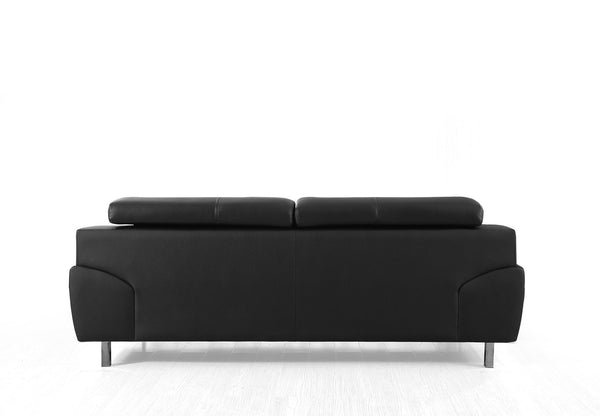 Divani Casa Grange Modern Black Leather Sofa Set Model VGBNS-2116-SET-BLK