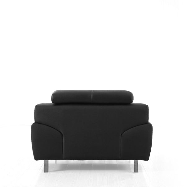 Divani Casa Grange Modern Black Leather Sofa Set Model VGBNS-2116-SET-BLK