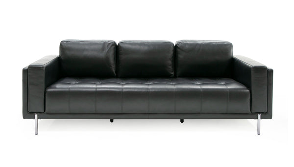 Divani Casa Schmidt Modern Black Leather Sofa Model VGKK-KF.7020-SOFA-BLK
