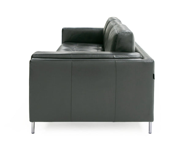 Divani Casa Schmidt Modern Black Leather Sofa Model VGKK-KF.7020-SOFA-BLK