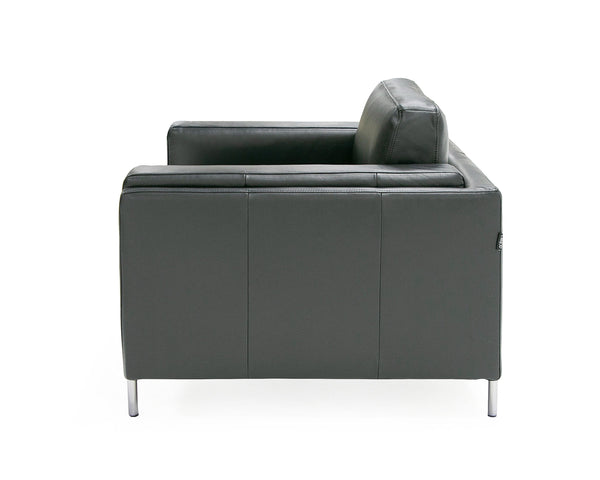 Divani Casa Schmidt Modern Black Leather Chair Model VGKK-KF.7020-CHR-BLK