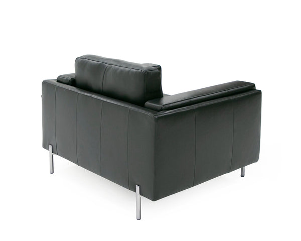 Divani Casa Schmidt Modern Black Leather Chair Model VGKK-KF.7020-CHR-BLK