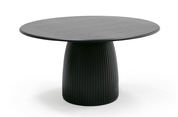 Modrest Lander Modern Mid Century Black Oak Round Dining TableModel VGDW-J3630-1-BLK