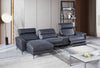 Divani Casa Laramie Modern Charcoal Grey Vegan Leather Left Facing Sectional With Power Recliners Model VGMB-R180-P1-GRY