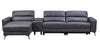 Divani Casa Laramie Modern Charcoal Grey Vegan Leather Left Facing Sectional With Power Recliners Model VGMB-R180-P1-GRY